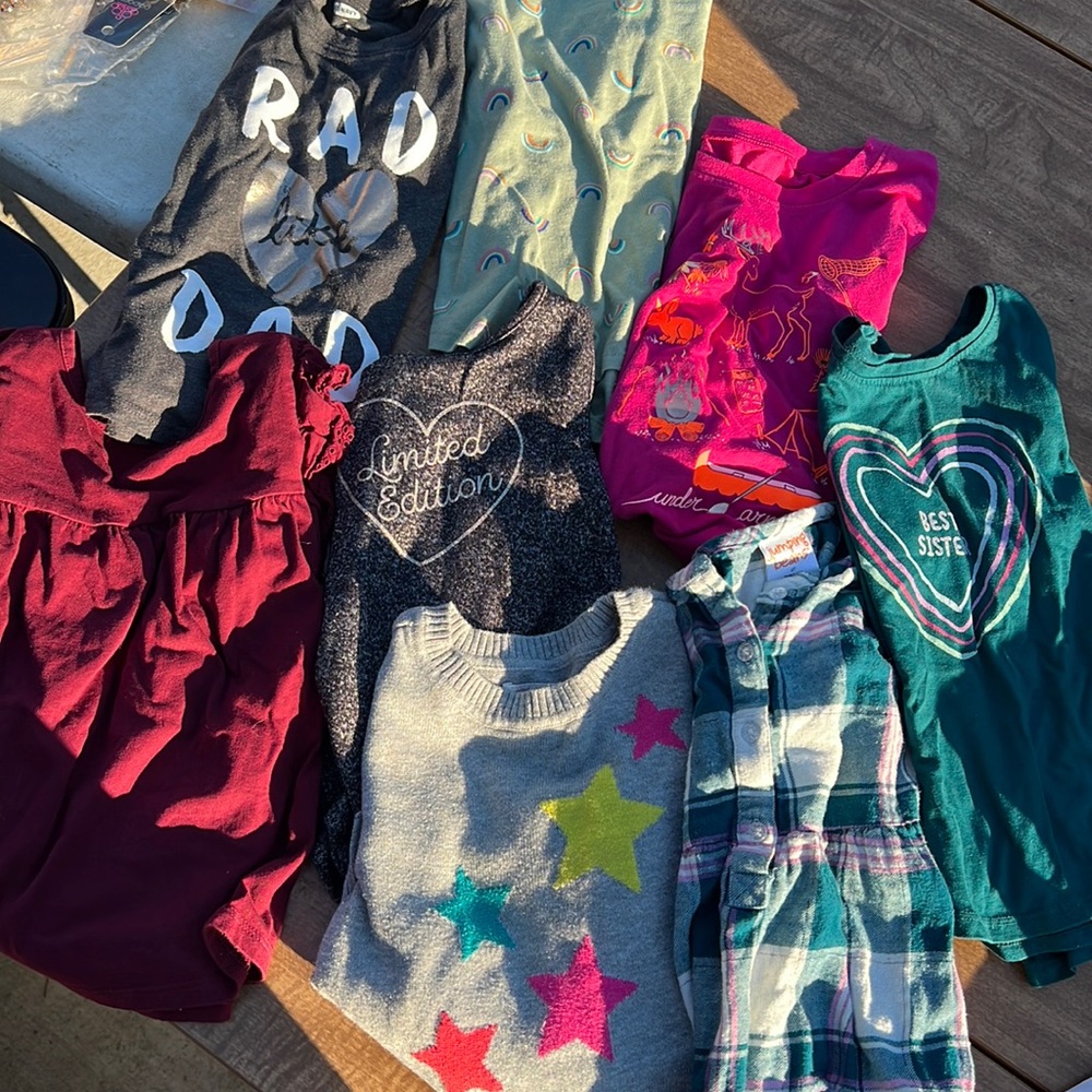 Lot of girls size 4-5t long sleeve shirts. Old navy, under armour, jumping beans
